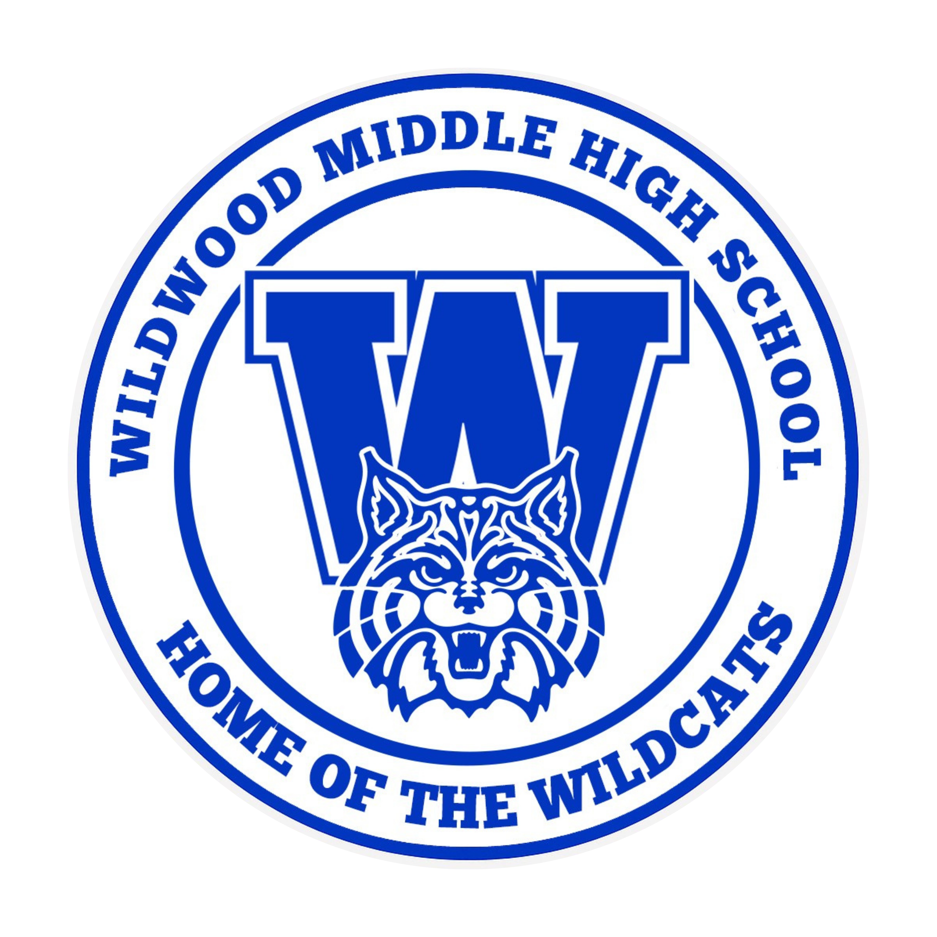 Wildwood Middle High School Logo with the wildcat and W.